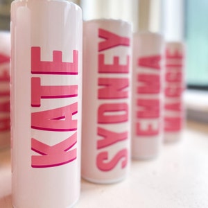 Personalized Bachelorette Tumbler, Shadow Monogram Skinny Tumbler, Bridesmaid Gift, Bachelorette Party Favors, Bridesmaid Proposal,