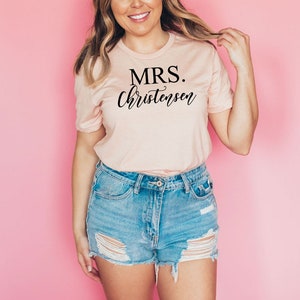 Mrs Shirt, Engagement gift for bride, Bride Shirt, Bride to be gift, Bride gift from bridesmaid, Bride to be shirt, Honeymoon Shirt, image 4