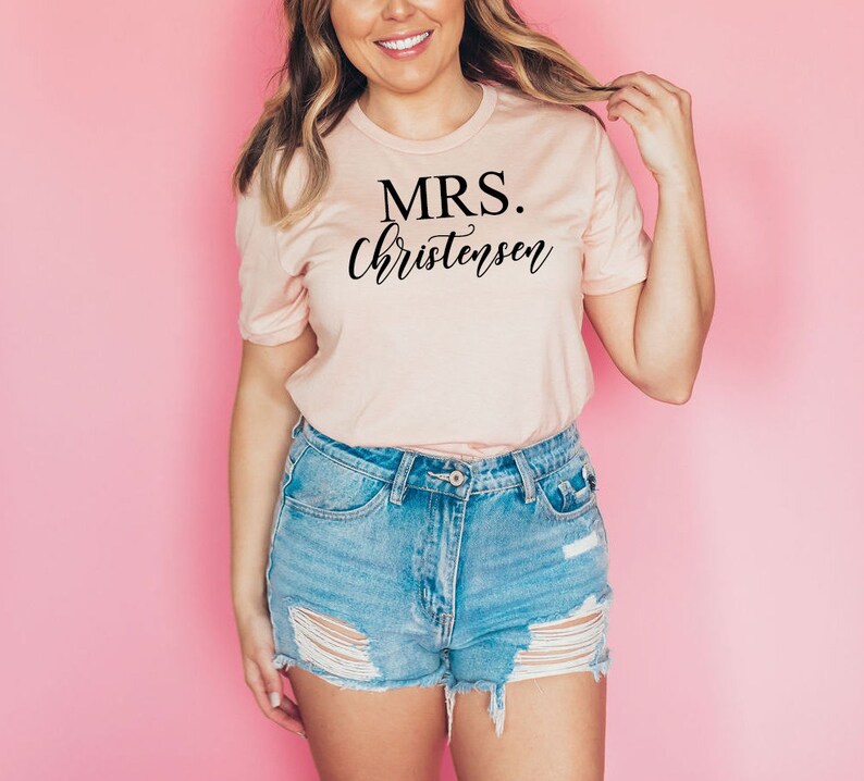 Mrs Shirt, Engagement gift for bride, Bride Shirt, Bride to be gift, Bride gift from bridesmaid, Bride to be shirt, Honeymoon Shirt, image 4