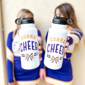 Cheer Team Gifts, Cheer Tumbler, Personalized Cheerleader Gift, Water Bottle, End of Year Gift, Senior Gift, Squad Gift, Bulk, Custom,