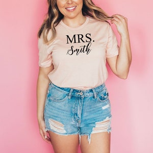 Mrs Shirt, Engagement gift for bride, Bride Shirt, Bride to be gift, Bride gift from bridesmaid, Bride to be shirt, Honeymoon Shirt, image 3