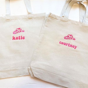Bridesmaid Tote Bag, Bachelorette Tote, Cowprint, Disco Cowgirl, Country, Retro Bag, Bachelorette Favors, Nashville, Bridesmaid Gifts,