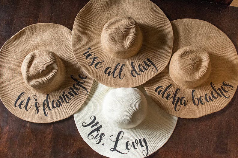 Honeymoon Beach Hat Floppy Hat Mrs. Beach Hat Personalized Floppy Hat Personalized Bride Gift Bridesmaid Gift Bridal Party Hat image 7