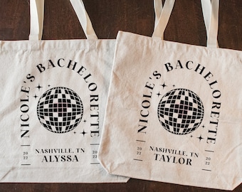 Nashville Bachelorette Party, Personalized Tote Bag, Space Cowgirl Theme, Bridesmaid Gift, Canvas Bag, Bridal Party Gift, Nash Bash, Disco
