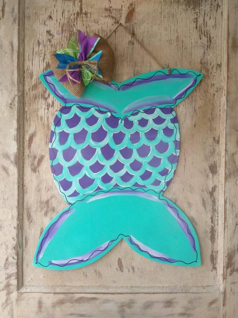 Mermaid Door Hanger Mermaid Decor Mermaid Door Sign Summer Etsy