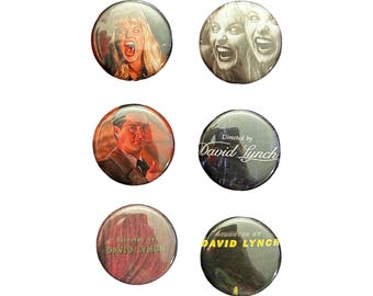 David Lynch Movie Lapel Buttons: Twin Peaks, Blue Velvet, Lost Highway