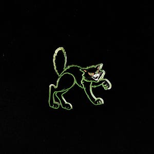 Handmade Black Cat Vintage Halloween Hard Enamel Pin