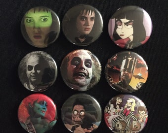 Handmade Beetlejuice Lydia 1" Button Lapel Pin