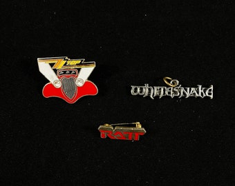ZZtop Ratt Whitesnake Vintage Licensed Lapel Pin Button