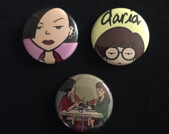 Handmade Daria & Jane 1" Button Lapel Pin