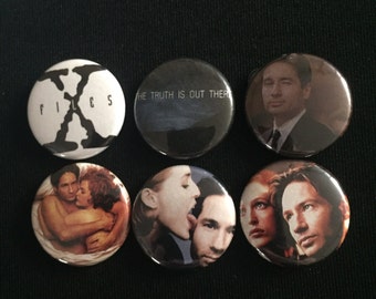 Handmade XFILES Mulder Scully 1" Button Lapel Pin