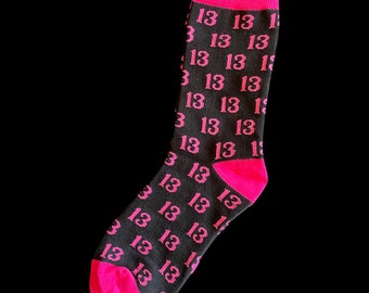Lucky 13 Socks - Pink & Black, Spooky Socks