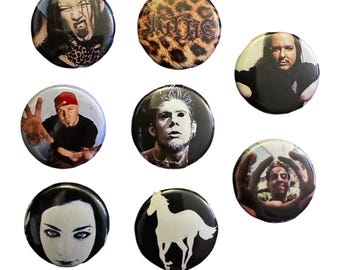 Nu Metal Band Lapel Pinback Buttons, Mall Goth Style (1")