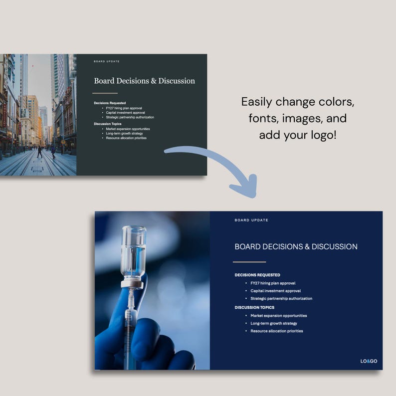 Board Meeting Presentation Template | Quarterly Corporate Report PPTX | Executive Slide Deck, Canva Investor Presentation image 4
