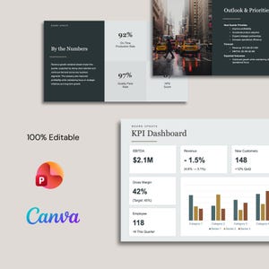 Board Meeting Presentation Template | Quarterly Corporate Report PPTX | Executive Slide Deck, Canva Investor Presentation image 2