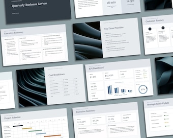 Quarterly Business Review PowerPoint Template | Executive QBR Presentation | Consultant Style Deck | Board Meeting Slides