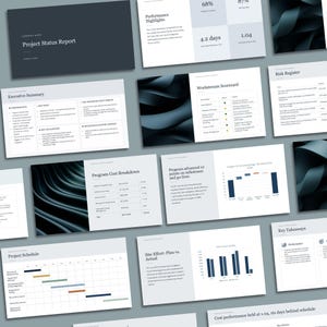 Project Status Report PowerPoint Template | Executive Dashboard | Project Management | Consulting Style | Program Update Presentation