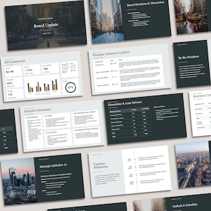 Board Meeting Presentation Template | Quarterly Corporate Report PPTX | Executive Slide Deck, Canva Investor Presentation