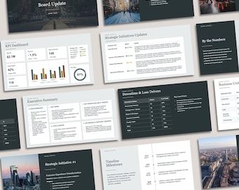 Board Meeting Presentation Template | Quarterly Corporate Report PPTX | Company Slide Deck, Canva Compatible