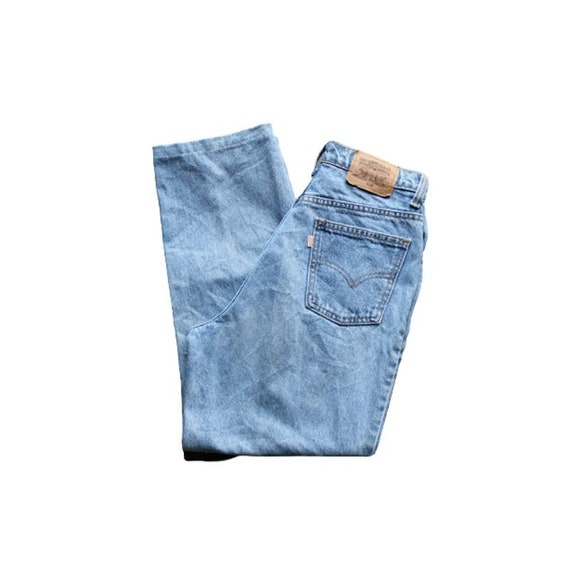 Vintage High Waisted Orange Tab Jeans
