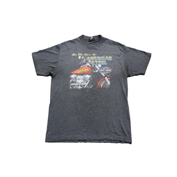 Vintage 3D Emblem Harley Davidson T Shirt