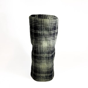 Barrel Cover Golf Headcover Tartan Plaid Golf Club Cover Fairway Wood Headcover Hybrid Green Black
