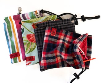 Golf Valuables Bag: Handmade Drawstring Pouch with Clip