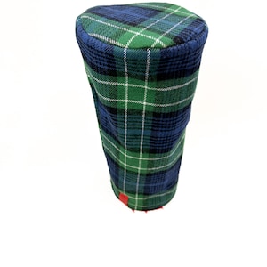 Barrel Cover Golf Headcover Tartan Plaid Golf Club Cover Fairway Wood Headcover Hybrid Green Driver Clubcover Sherpa Liny