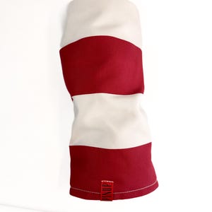 Barrel stijl golf headcover rode en witte streep headcover golf cadeau voor papa golfclub cover handgemaakte golf unieke headcover driver fairway