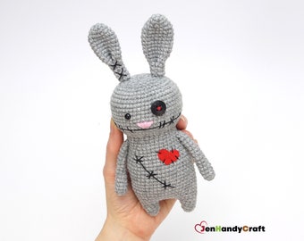 Bunny voodoo doll - Weird bunny stuffed animal - Creepy cute bunny plushie