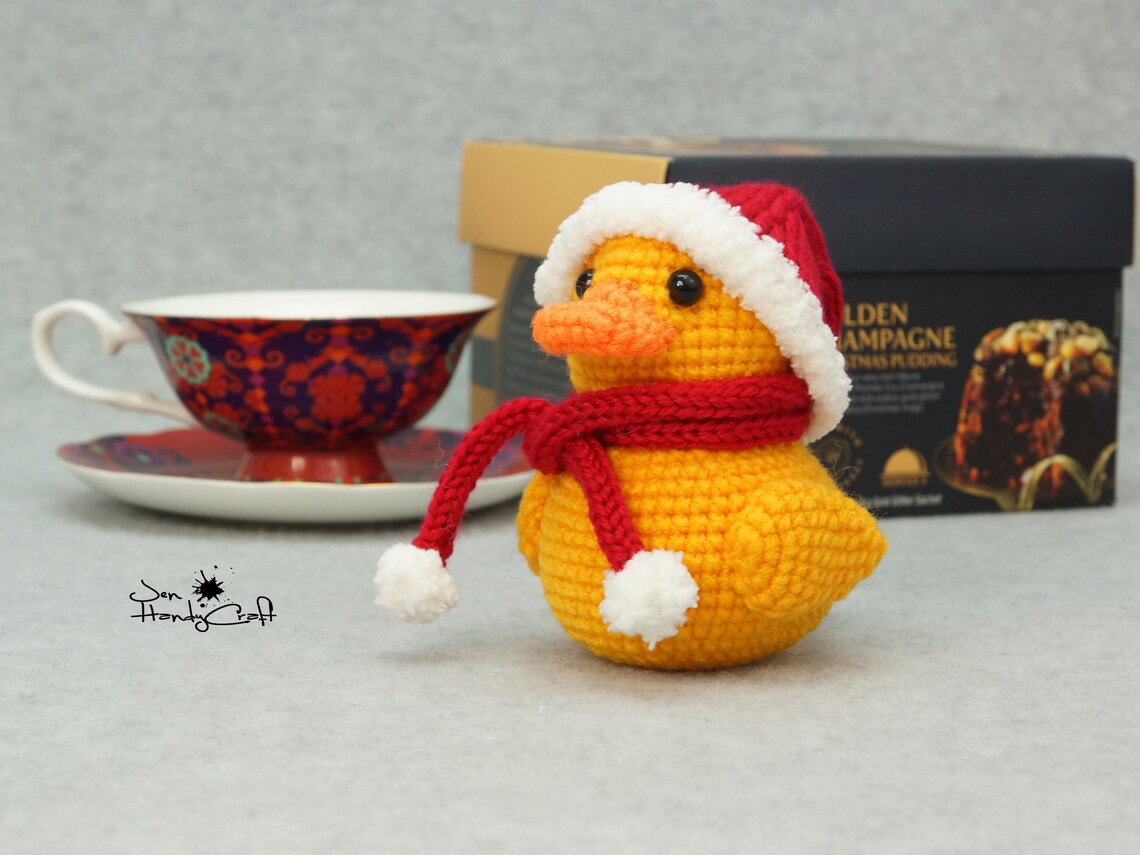 Christmas rubber duck plushie Yellow rubber duck with Santa | Etsy