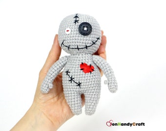 Halloween voodoo doll plushie - Creepy cute voodoo figurine - Funny Halloween decor