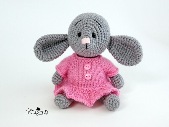 Mouse Stuffed Animal Baby Mouse In Dress Girl Baby Shower Etsy