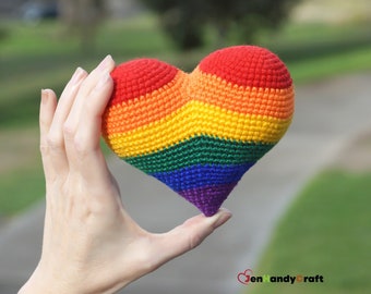 Rainbow heart ornament - LGBT Pride heart - Pride decoration, Rainbow ornament, Photography prop