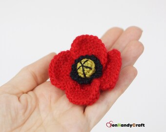 Red Poppy brooch - Nature-inspired floral accessory
