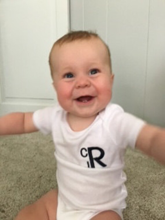 boy monogram onesie