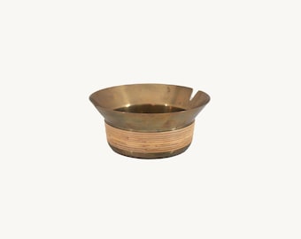 Vintage Carl Auböck Brass Wicker Ashtray - Made in Austria