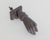 Victorian Hand Door Knocker Parisian Hand Door Knocker French Antique Cast Iron Door Knocker Hand of Fatima