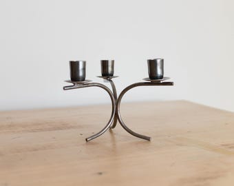 Vintage Silver Plated Candelabra by Berg - Danish Candle Holder