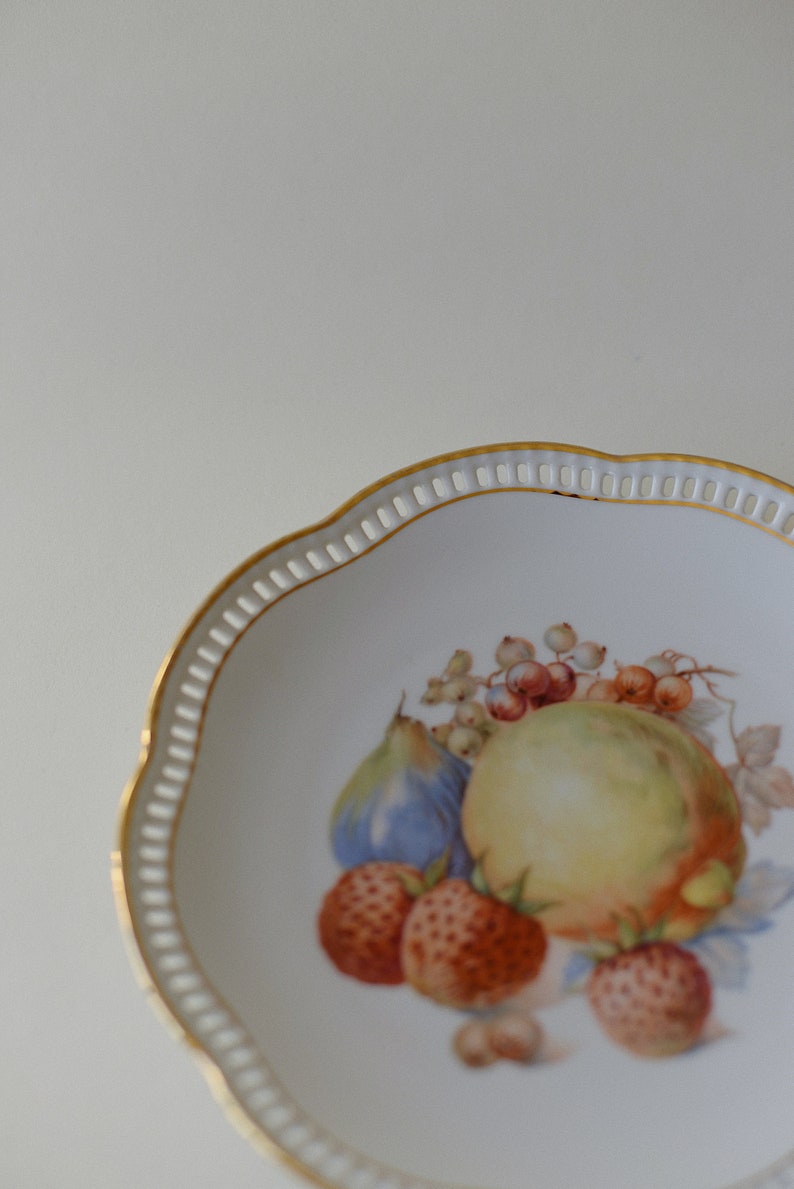 Pears Decorative Fruit Plate Currants Reticulated Vintage Plate Strawberries Vintage Bavaria Schumann Arzberg Germany Plate