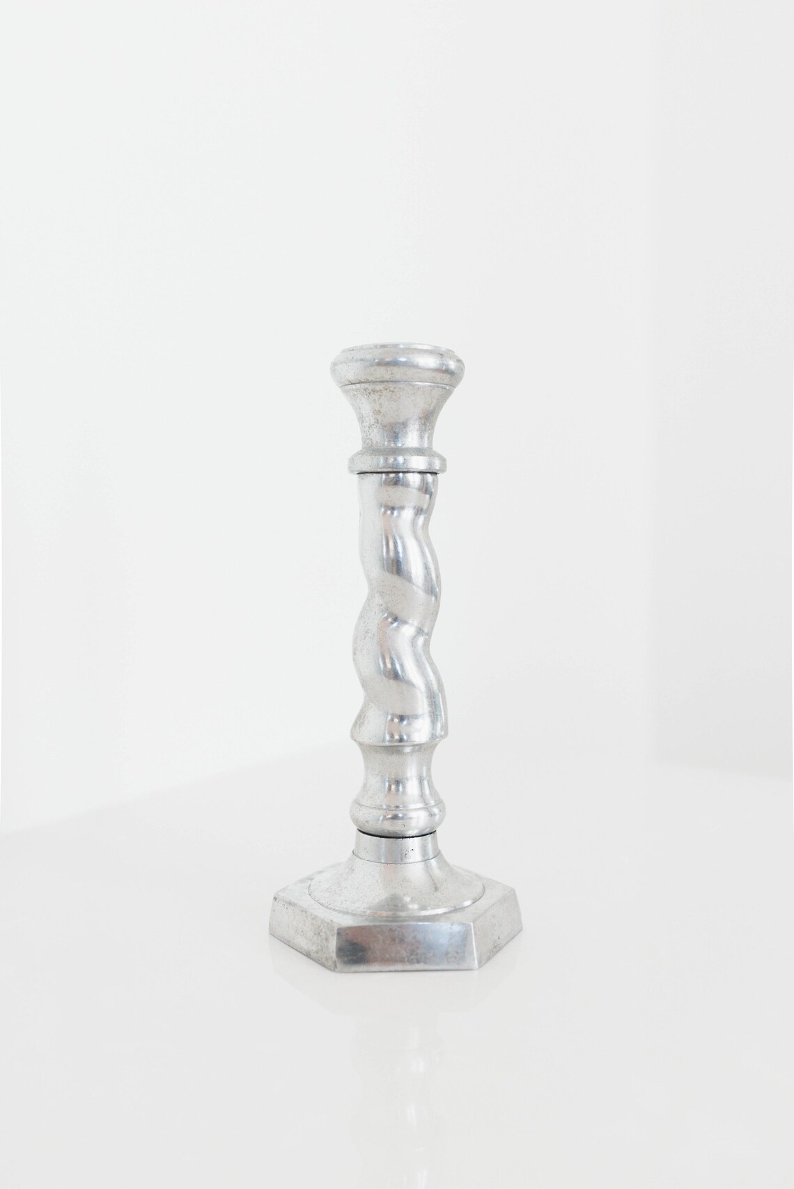 Vintage Twisted Aluminum Candlestick Holders Hand Etsy