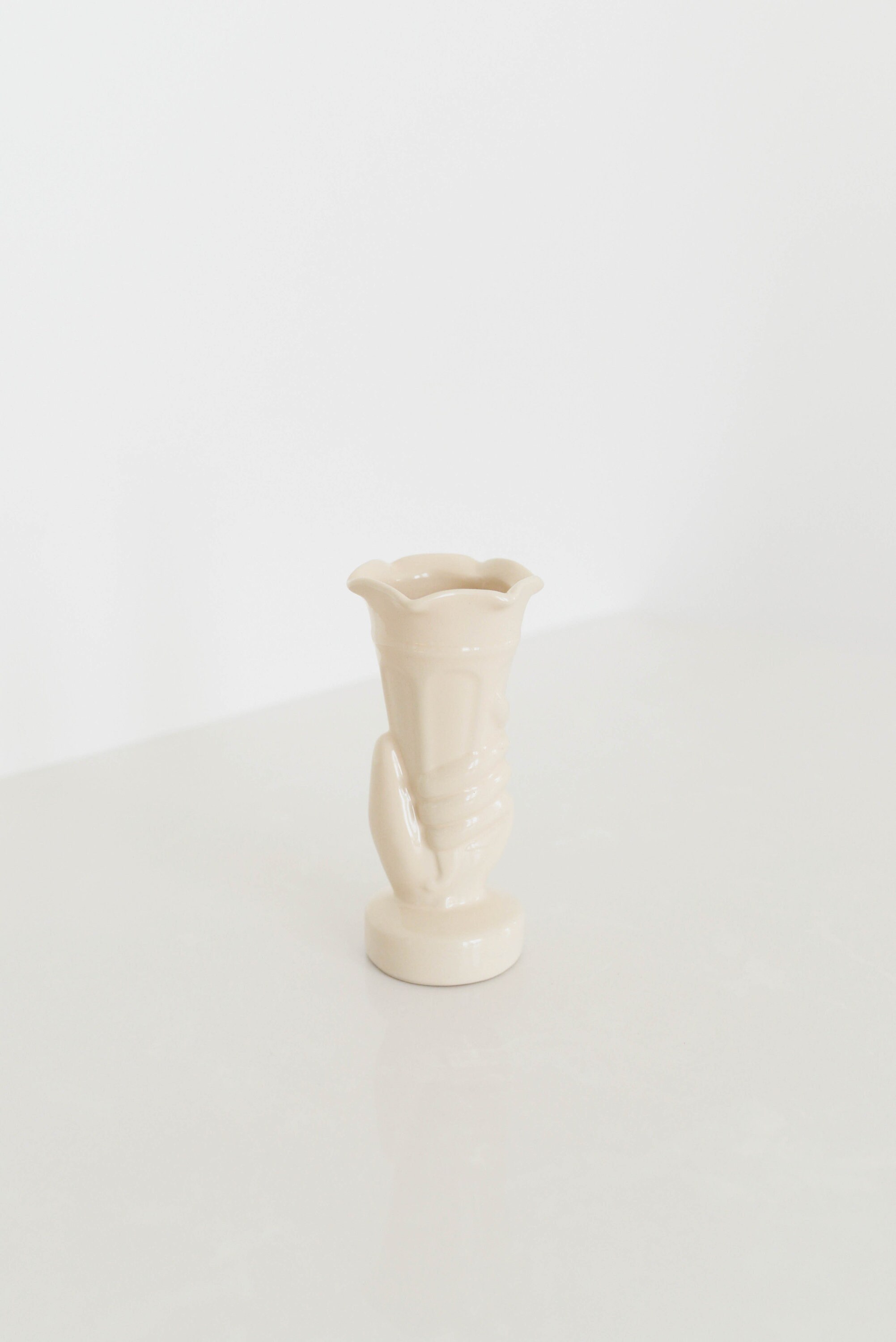 Vintage Ceramic Hand Vase Vintage Ceramic Bud Vase Floral Etsy