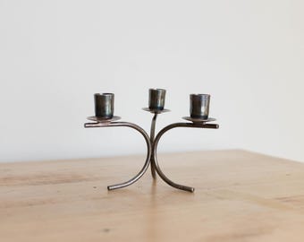 Vintage Silver Plated Candelabra - Berg Denmark Candlestick Holder