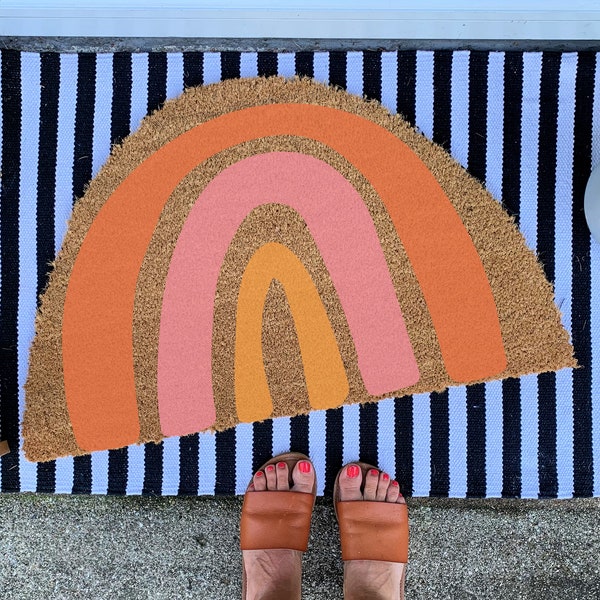 Rainbow Doormat Etsy