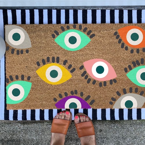 Evil Eye Doormat Custom Mat Housewarming Doormat Etsy