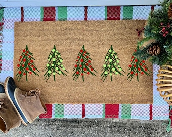 Winter tree doormat, welcome mat, custom doormat, funny doormat, christmas doormat, holiday decor, door mat, boho decor, winter