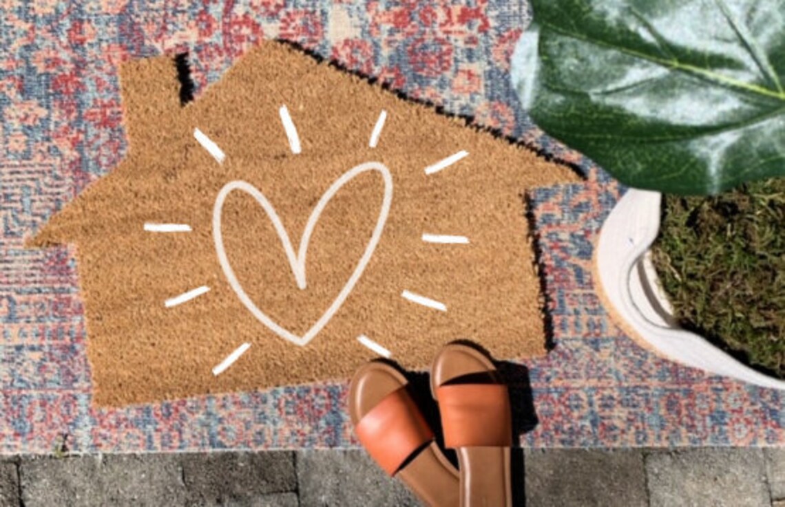 Heart doormat heart mat customized doormat Etsy