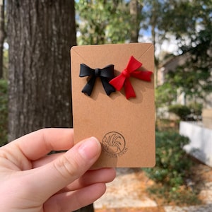 GAME DAY BOWS || Miami Heat || Georgia Bulldogs || Tampa Bay Buccaneers || Atlanta Falcons || Red & Black Earrings || Handmade Bow Earrings