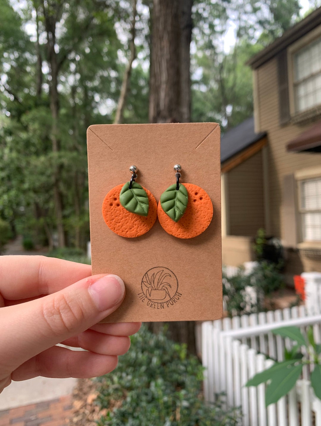 Handcrafted Florida Orange Earrings Real Orange Fruit Earrings, Handmade Dried Orange Earrings  main image 3