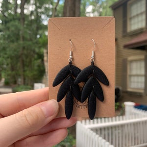 BLACK HOYA || Basic Earrings || Circular Earrings || Statement Dangle Earrings || Clay Earrings || Handmade Earrings || Gift for Her